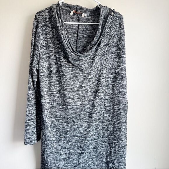 Soft Surroundings Marled Gray Cowlneck Draped Tunic Pullover Sweater - Picture 1 of 6